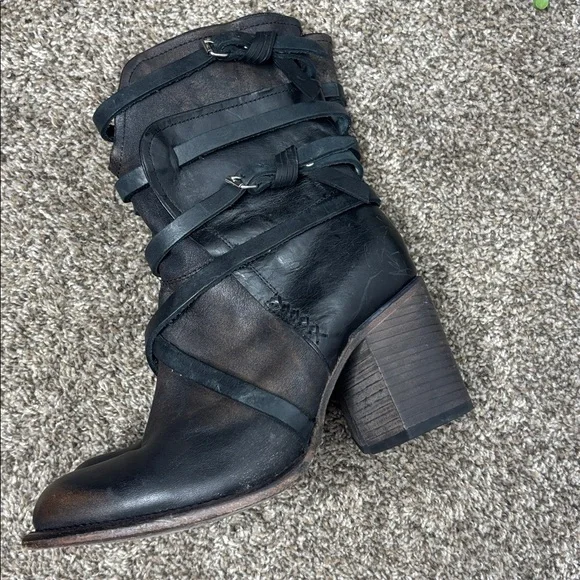 FREEBIRD BY STEVEN Baker Heeled Boots Sz 10 Black Brown - Picture 12 of 15